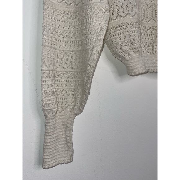 Zara Beige Knit Long Sleeve CropTop Size:S Pre-Loved - Picture 8 of 13